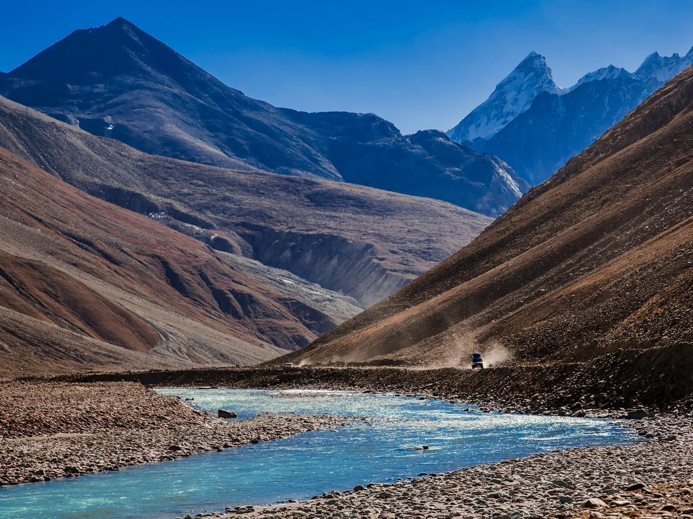 Karzak village nestled in Ladakh's majestic mountains